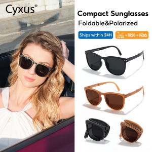 Cyxus Foldable Polarized Sunglasses Women Portable Folding Shades UV400 Protection Day-View Sunscreen Protective Fexible TR Frame Eyeglasses Original Brand  1019