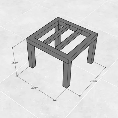 Kệ sắt để chậu cây cảnh - Vuông 20x20cm & Vuông 30x30cm Cao (10-15-20)cm thép hộp 20mm