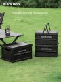 Blackdog PP Folding Storage Box Portable Foldable Multipurpose 23/45L Collapsible Black Storage Container With Wood Table Board Outdoor Camping Equipment. 