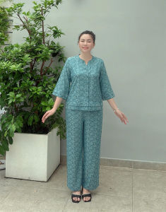 Đồ bộ trung niên chất lụa gấm 2 da tay lửng mềm mượt sang xịn cho quý cô tự tin dạo phố - Quà tặng cho mẹ cho bà