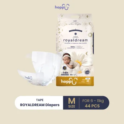 HOPPI Royal Drm Diapers - Tape (NB66s / S56s / M44s / L40s)