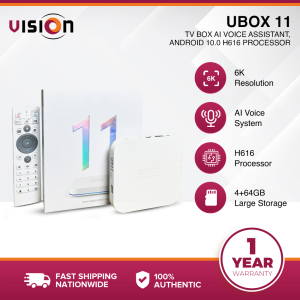 Ubox 11 Super TV Box – Android 10.0 H616 Processor 6K HDR Support AI Voice Assistant Smooth Streaming of Movies Shows & Apps Compact Fast User-Friendly Media Player for Home Entertainment Smart TV Gaming & Streaming Use