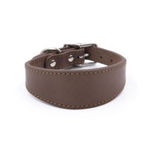 EQUOMT Adjustable Wide Dog Collar Cowhide Leather Soft Pet Collars Strap Thicken Durable Dogs Accessories Deerhound