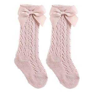 Thời trang bé gái dài đến bắp chân vớ lưới thoáng khí vớ dài đến đầu gối với Bowknot giọng tắm quà tặng cho trẻ mới biết đi