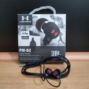 HANDSFREE/ HEADSET SUPER BASS PM 02 MUSIC STREO EARPHONE. BISA BUAT TELPONAN MUSICGAME COCOK UNTUK SEMUA JENIS HANDPHONE.