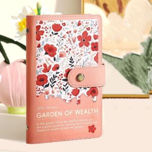 CMIEWN5 Leather 100 Envelopes Saving Money Binder Refillable Cash Envelopes Money Challenge Book Portable Loose-leaf Cash Organize Notebook Money Planners