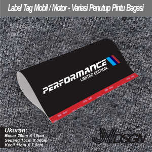 performance - Label Tag Mobil - Variasi Penutup Pintu Bagasi - Hiasan Stiker Lego Mobil Viral
