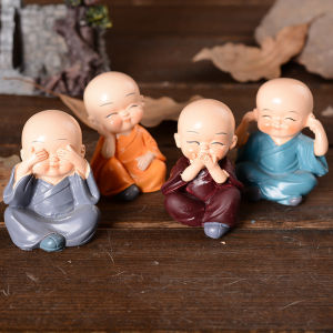 Bộ 4 Chú Tiểu Để Xe Hơi Cầu An Trang Trí Xe Ô Tô Bàn Thờ Văn Phòng Nhà Cửa