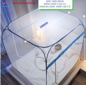 A23 Màn xếp thông minh Anh Thư Có cửa Viền Vải lụa Khung Inox 304 Có cửa cao cấp hàng chính hãng Anh Thư