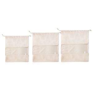 GBSDN 3Pcs Dây Rút Túi Xách Túi chống bụi S M L Sức chứa lớn Túi trang điểm Sang trọng Di động Túi đựng giày du lịch Kinh Doanh