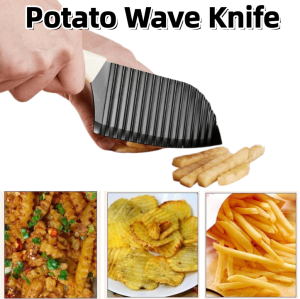 Potato Knife Wedge Cutter Wave Stainless Steel Chopper Vegetables Potato French Fries Slicer Potato Chip Cutting Tool Multi Functional Potato Knife Wave Knife