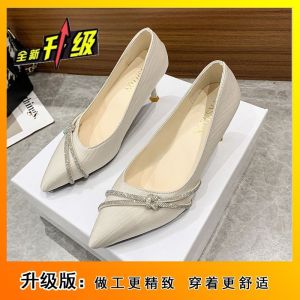 Free Shipping Korean-Style Rhinestone-Embellished Pointed-Toe Pumps WomenS Stiletto Heels Versatile Shoes High Heels New Spring/Autumn Collection