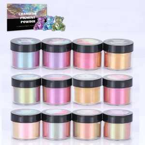 Chameleon Mica Powder 12 Sparkling Pigment Powder 5g Each Natural Color Shift Nail Art Epoxy Resin Soap Candle Making