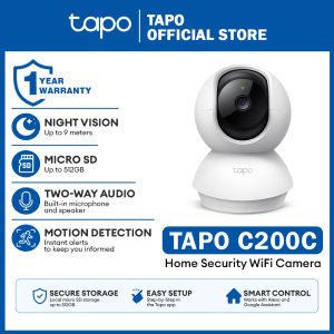 Tapo Official Store | C200C | CCTV Camera 1080p Indoor 360 Degrees Pan and Tilt Home Security Wi-Fi Camera with HD Night Vision and Two-Way Audio | TP-Link