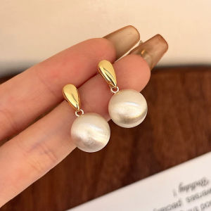 Corinna Elegant Metal Ball Pendant Earrings Brushed Finish Minimalist Design Unique Exquisite
