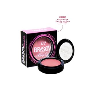 BRASOV Blush On P粉末 - Rendah Pigmen | Paket Tunggal Nude/Maroon | 4.5g