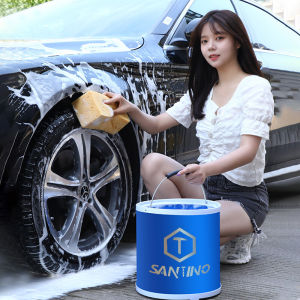 【Malay spot 】Folding Car Wash Bucket Portable Good for Car Use Retractable And Large Capacity For Outdoor Fishing