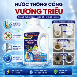 Nước Thông Cống Cực Mạnh Vương Triều - Thông Tắc Bồn Cầu Đường Ống Bồn Rửa Mặt - Giá Gốc Nhà Máy