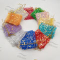 Organza Gift Bag Drawstring Pouch with Print for Candy Jewlery Wedding Package Giveaway. 