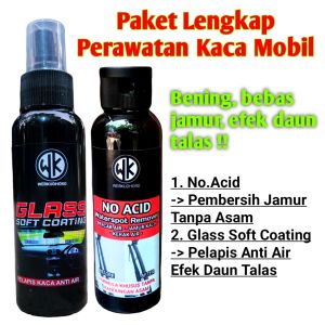 Pembersih Jamur Kaca Mobil Efek Daun Talas Waterspot Remover Glass Soft Coating