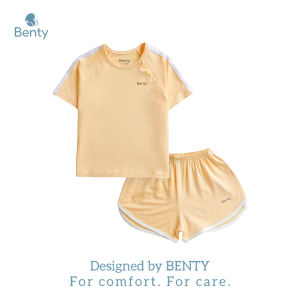 Bộ cộc tay cài chéo thể thao trơn Basic BENTY an toàn cho làn da bé đồ bộ cho bé mặc đi chơiđi học
