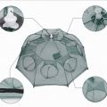 【COD/Original】Magic Fish Trap-Portable Fishing Net, Crab Fish Trap, Foldable Fishing Bait Trap Cast Net Cage with Nylon Rope for Catching Small Bait Fish Eels Catch Fish Crab Lobster Minnows Shrimp Cast Mesh 8 holes. 