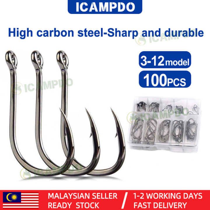 ICAMPDO】🔥Malaysia In Stock🔥 100pcs/box High Carbon Steel Barbed
