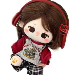 LIWU with Necklace 20CM Cotton Doll Clothes Lovely Costume Change Game Doll Suit Cute Dress up DIY T-shirt Shorts Set Kids Toys