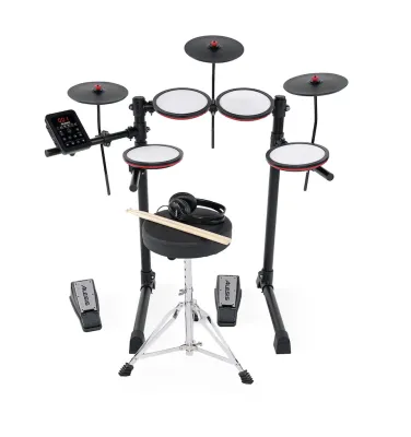 Alesis Turbo Max Electronic Drum Kit 7-Piece | Mesh Heads | Bluetooth | Complete Set w/ Throne Headphones Sticks