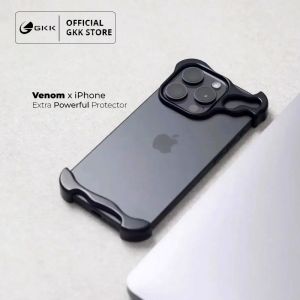 GKK Case Venom Extra Protection iPhone 13 14 15 16 17 PRO MAX Case Anti Retak Titanium