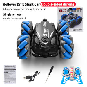 Malaysia Ready Stock Dual Remote Control Double Sided Stunt Drift Remote Control Vehicle Rotational Rollover 4WD Off road Vehicle 2.4G Childrens Remote Control Car Toys 双面遥控漂移车