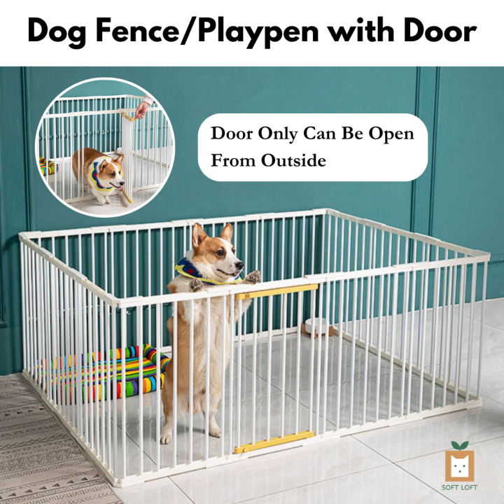 Gate With Barrier For Dogs In House Dog Fence Pets Playpen DIY
