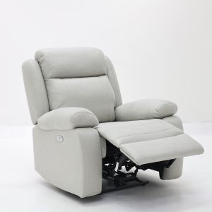 ดีจัง เก้าอี้พักผ่อนไฟฟ้า มีที่ชาร์จมือถือ รุ่น M-MARK ผ้าลายหนัง สีเทาอ่อน