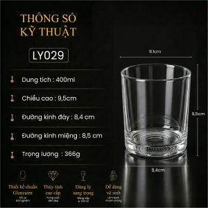 Ly Thủy Tinh Whisky - Old Fashioned | 400ml | [LYNOIR_LY029]