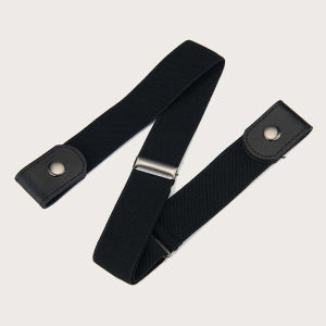 No Buckle Elastic Waist Belt for Women Invisible Adjustable Lazy Jeans Strap Summer Accessory