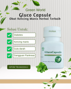 Green World Gluco Capsule Asli | Obat Kencing Manis Herbal
