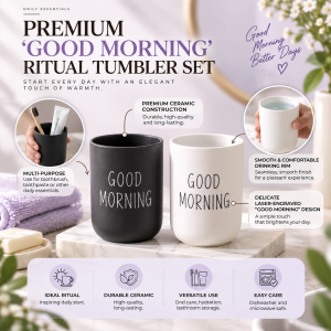 Boxera Cawan Berus Gigi Minimalis Toothbrush Cup Bathroom Toothbrush Holder Storage Cup 300ml Drinking Cup PP Good Morning Makeup Brush Stationery Organizer Home Office Dormitory Easy Clean Family Counter Easy Clean 早安漱口杯 ABS