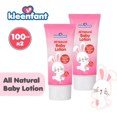 Kleenfant All Natural Baby Lotion (100ml) Tiny Pack of 2 Moisturizing Body Lotion for Babies Skincare for babies