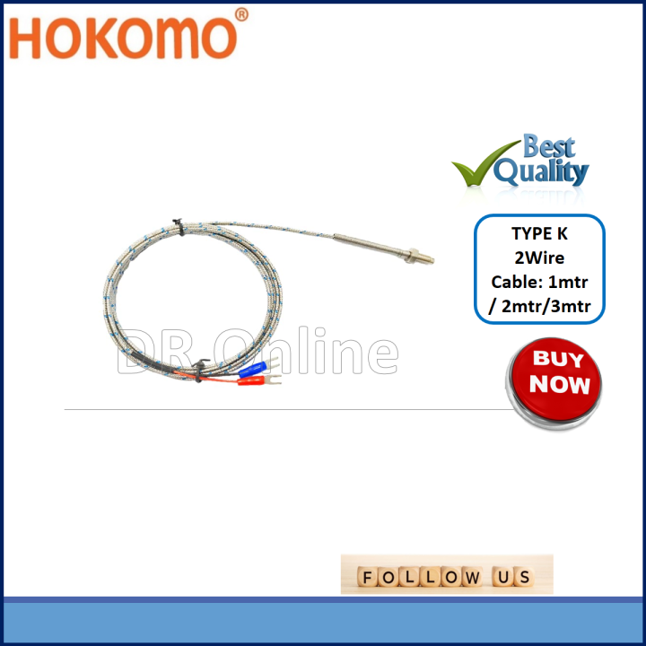Thermocouple Type K Avec Filetage M6 BSW - Sonde De Mesure De Température, Câble De 1 à 5 Mètres, Haute Précision - 10