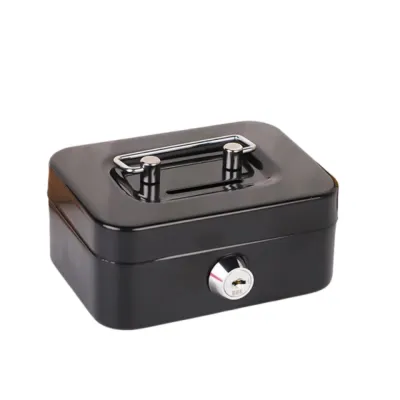 MNTT Mini Lockable Cash Box Metal with Key Lock Box Coin Bank Portable Piggy Bank For Kids