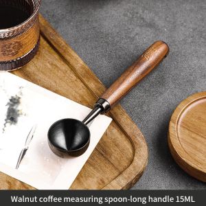 Bincoo Coffee Bean Spoon Walnut Handle Coffee Powder Tablet 304 Stainless Steel Coffee Spoon Long Short Handle