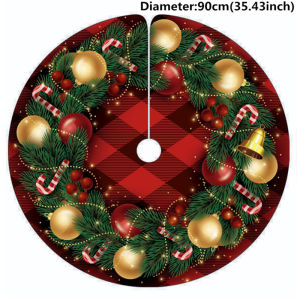 36inch Christmas Tree Skirt Floor Mat Large Surround Santa Carpet Xmas Tree Skirt Cover Base Home Decor Merry Christmas