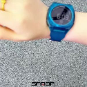 SANDA Watch For Man Original Multi-Function Dual-Display Sports Watch 8 Colors/HD Luminous/Dual Time/Snooze Alarm/Stopwatch/Calendar/5ATM Waterproof/Boyfriend Gift