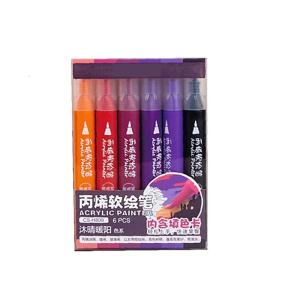6 Color Acrylic Marker Acrylic Pen Brush Tip for Drawing Making Scrapbooking Journaling Coloring Book