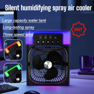 Silent humidifying spray air cooler Three-speed wind speed five-hole spray Household adjustable angle spray timing air cooler