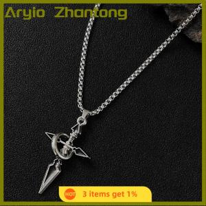 Aryio Cổ Điển Chữ Thập Mặt Dây Chuyền Vòng Cổ Cho Nam Giới Của Đa Năng Chuỗi Hợp Thời Trang Mồ Hôi Áo Sơ Mi Treo Punk Chuỗi Trang Sức Quà Tặng