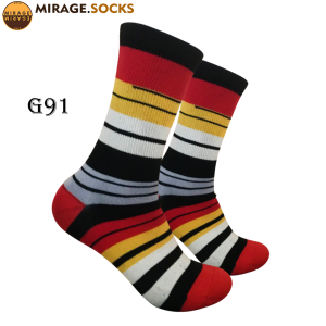 Kaos Kaki Oldschool Garis 5 Warna (4LAYER BENANG) No. G91