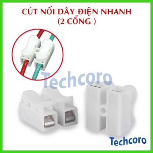 Cút nối dây điện Cút nối nhanh loại 2 cổng nối nhanh thẩm mỹ