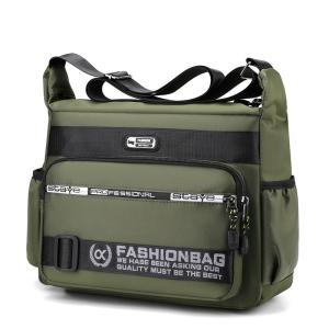 Amstrong Amstrong QNQN 2025 กระเป๋าสะพายสะพายสะพายสำหรับผู้ชาย Vintage Large Capacity Letter Casual Mens Large-capacity Business Shoulder Bag Retro Outdoor Crossbody Bag Protable Waterproof Multi Pocket Bag