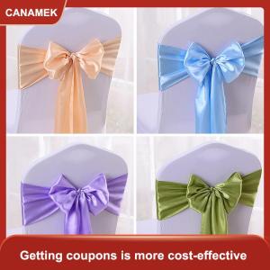 【CANAMEK】 Khăn choàng sa tanh đầy màu sắc nơ ghế đám cưới chất lượng cao khăn choàng ghế đồ trang trí tiệc sinh nhật khách sạn biểu diễn bán sỉ